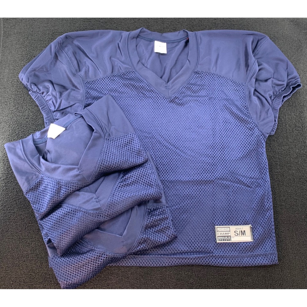 Lot of 4 Pro Down Champ Adult S M Navy Blue Mesh Football Jerseyβ Top